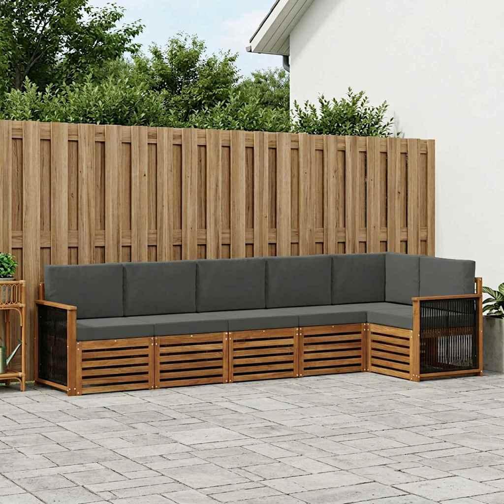 Sektionalsofa sæt med pude 5 stk Naturlig og Antracit billede
