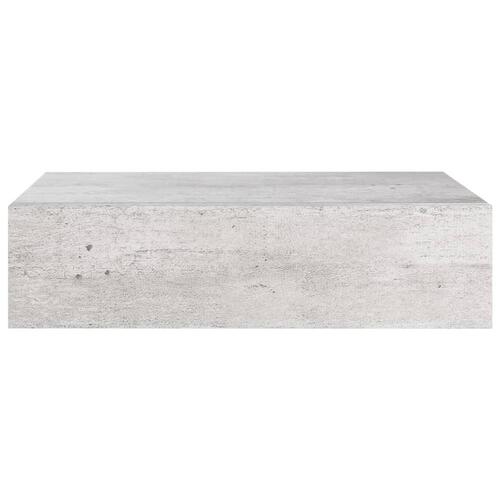 Hylder med skuffe 2 stk. 40x23,5x10 cm MDF betongrå