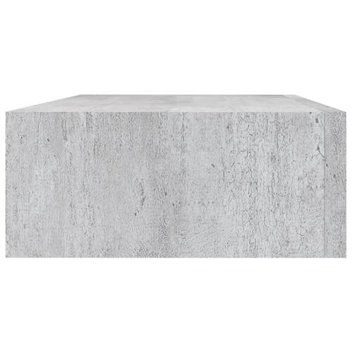 Hylder med skuffe 2 stk. 40x23,5x10 cm MDF betongrå