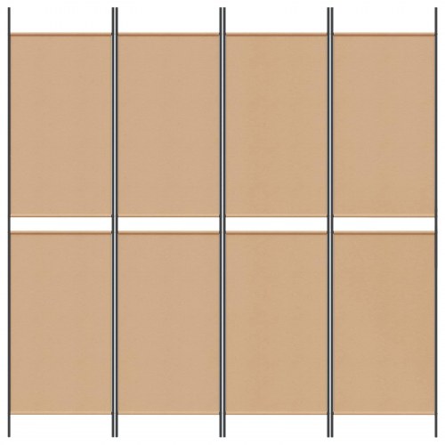 4-panel rumdeler i stof - beige, 200 × 200 cm, foldbar