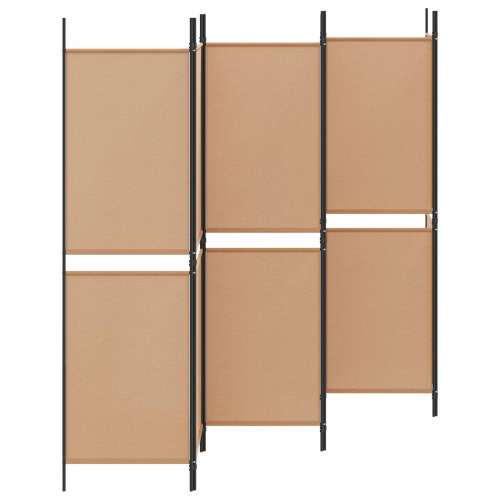 Rumdeler med 6 paneler - beige stof, 300 × 180 cm, foldbar