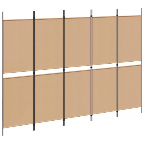 5-panel rumdeler i stof - beige, 250 × 180 cm