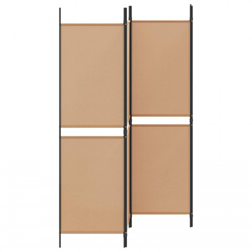 4-panelet rumdeler i stof - beige, 200 × 180 cm, foldbar skillevæg