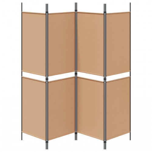 4-panelet rumdeler i stof - beige, 200 × 180 cm, foldbar skillevæg