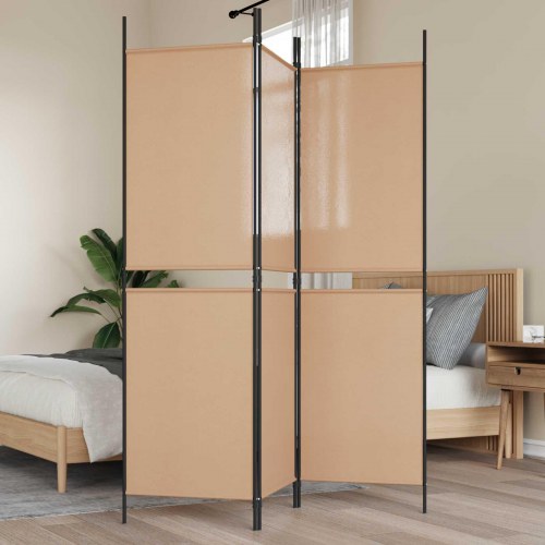 3-panel rumdeler i beige stof - 150 × 180 cm, foldbar skærmvæg