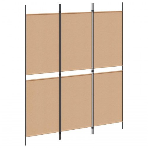 3-panel rumdeler i beige stof - 150 × 180 cm, foldbar skærmvæg
