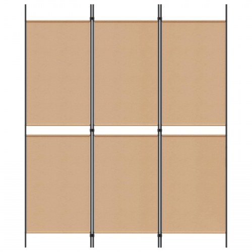 3-panel rumdeler i beige stof - 150 × 180 cm, foldbar skærmvæg