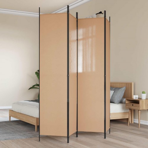 Rumdeler med 4 paneler - beige, 200 x 220 cm