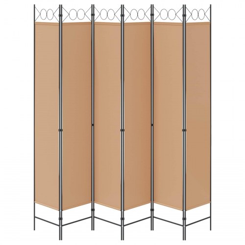 Rumdeler med 6 paneler - beige 240 x 220 cm