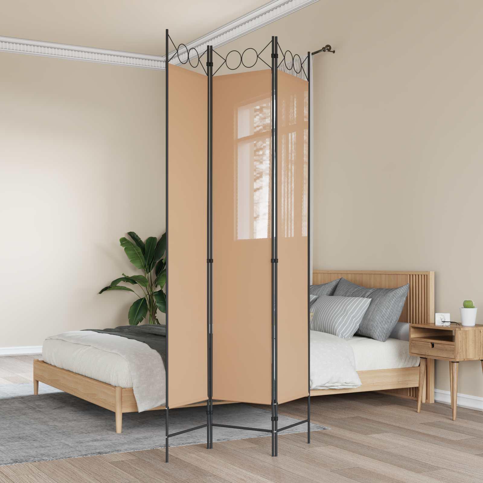 3-panel rumdeler Beige 120 x 220 cm Stof billede
