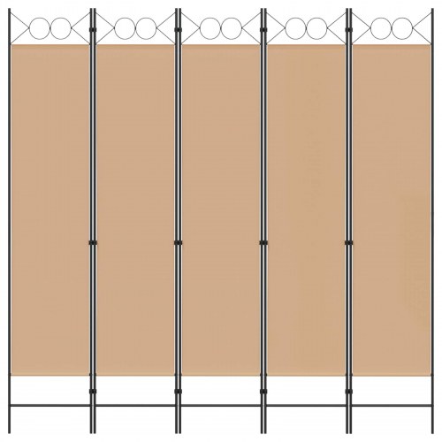 Rumdeler 5-panel beige 200 x 200 cm - stof