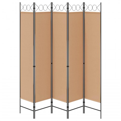 Rumdeler 5-panel beige 200 x 200 cm - stof