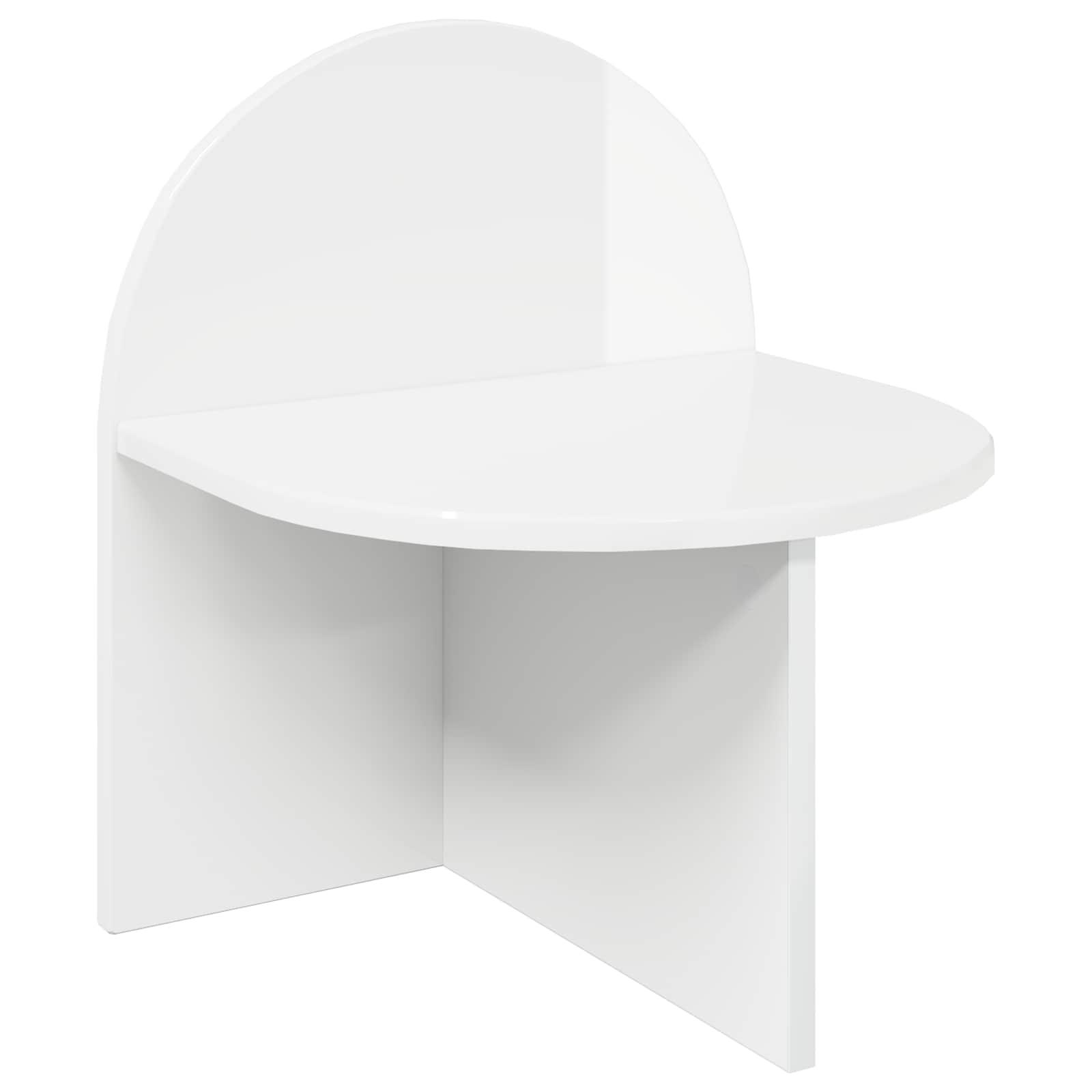 Sengebord Hvid højglans 40 x 35,5 x 45,5 cm Konstrueret træ billede