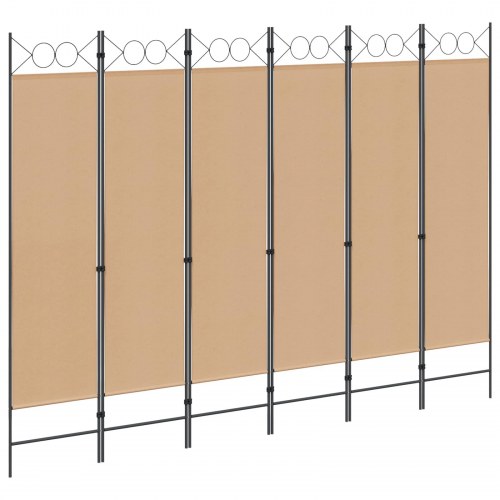Rumdeler med 6 paneler - beige 240 x 180 cm
