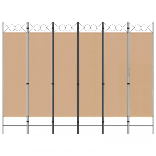 Rumdeler med 6 paneler - beige 240 x 180 cm