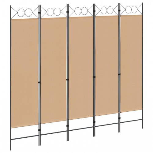 Rumdeler med 5 paneler - beige 200 x 180 cm