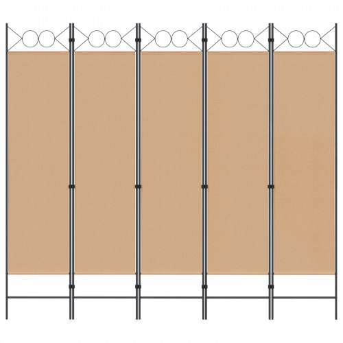 Rumdeler med 5 paneler - beige 200 x 180 cm
