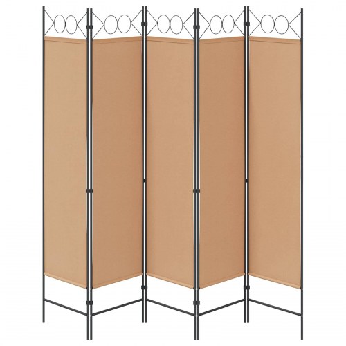 Rumdeler med 5 paneler - beige 200 x 180 cm