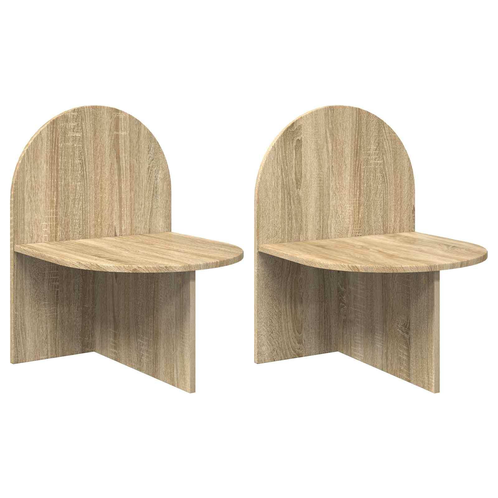Sengebord 2 stk - sonoma-eg, konstrueret træ, 48 × 49 × 65 cm billede