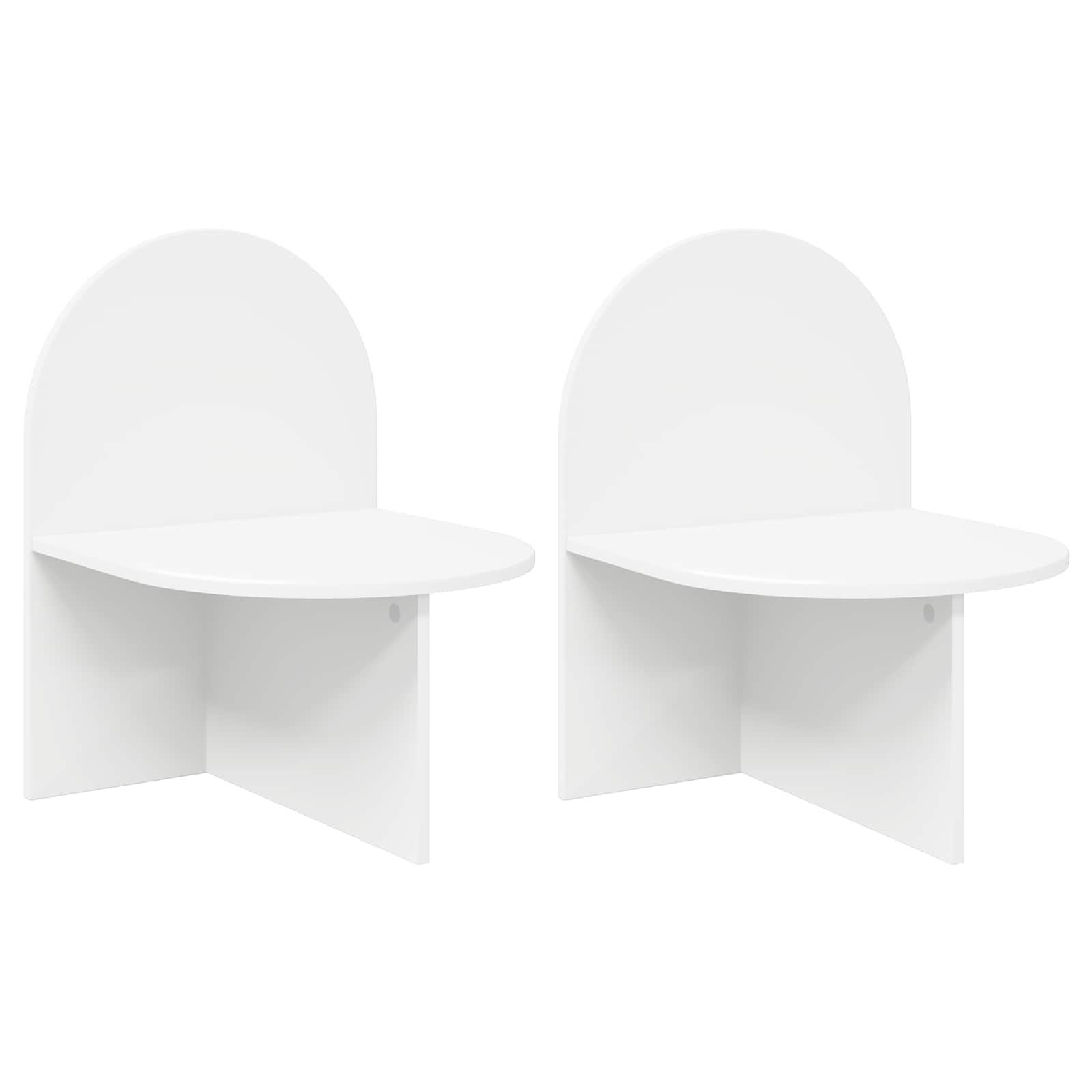 Sengeborde 2 stk - hvid, 48 × 49 × 65 cm, konstrueret træ billede