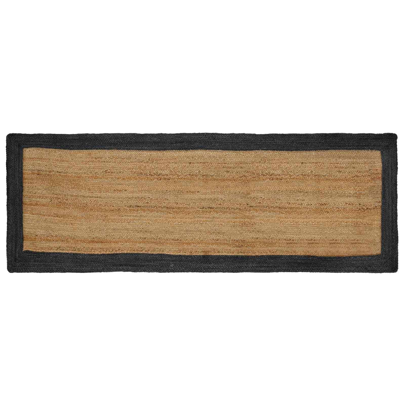 Områdetæpper Naturfarvet og mørkegrå 80 x 300 cm Jute billede