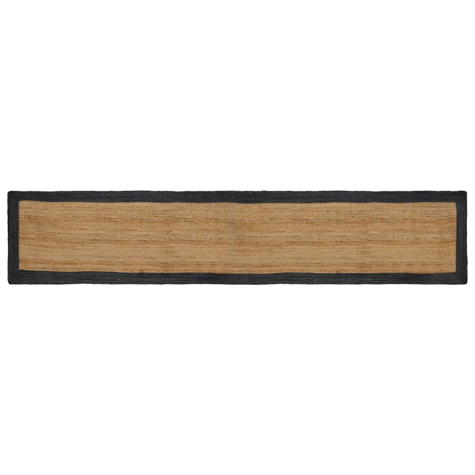 Områdetæpper Naturfarvet og mørkegrå 60 x 400 cm Jute billede