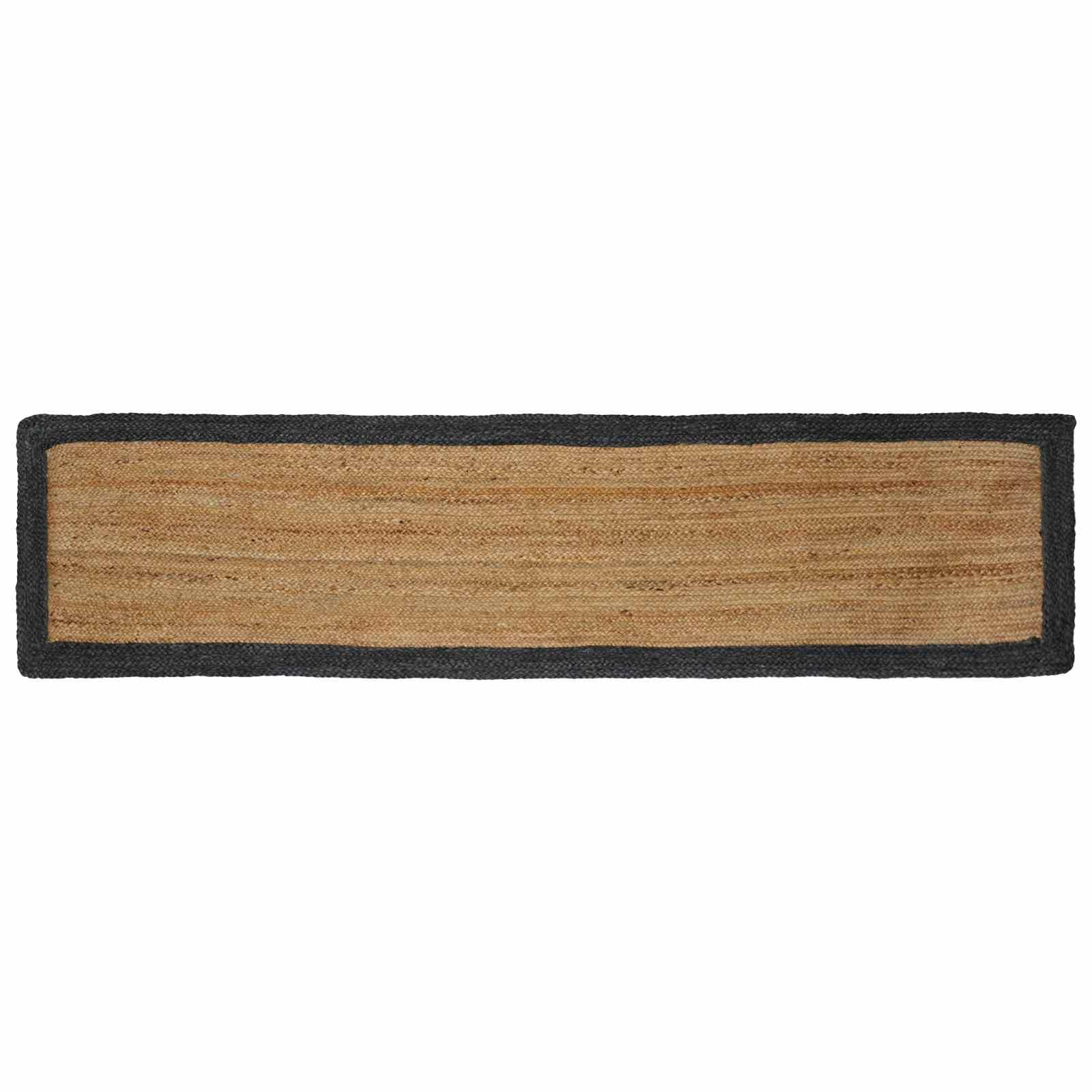 Områdetæpper Naturfarvet og mørkegrå 60 x 200 cm Jute billede