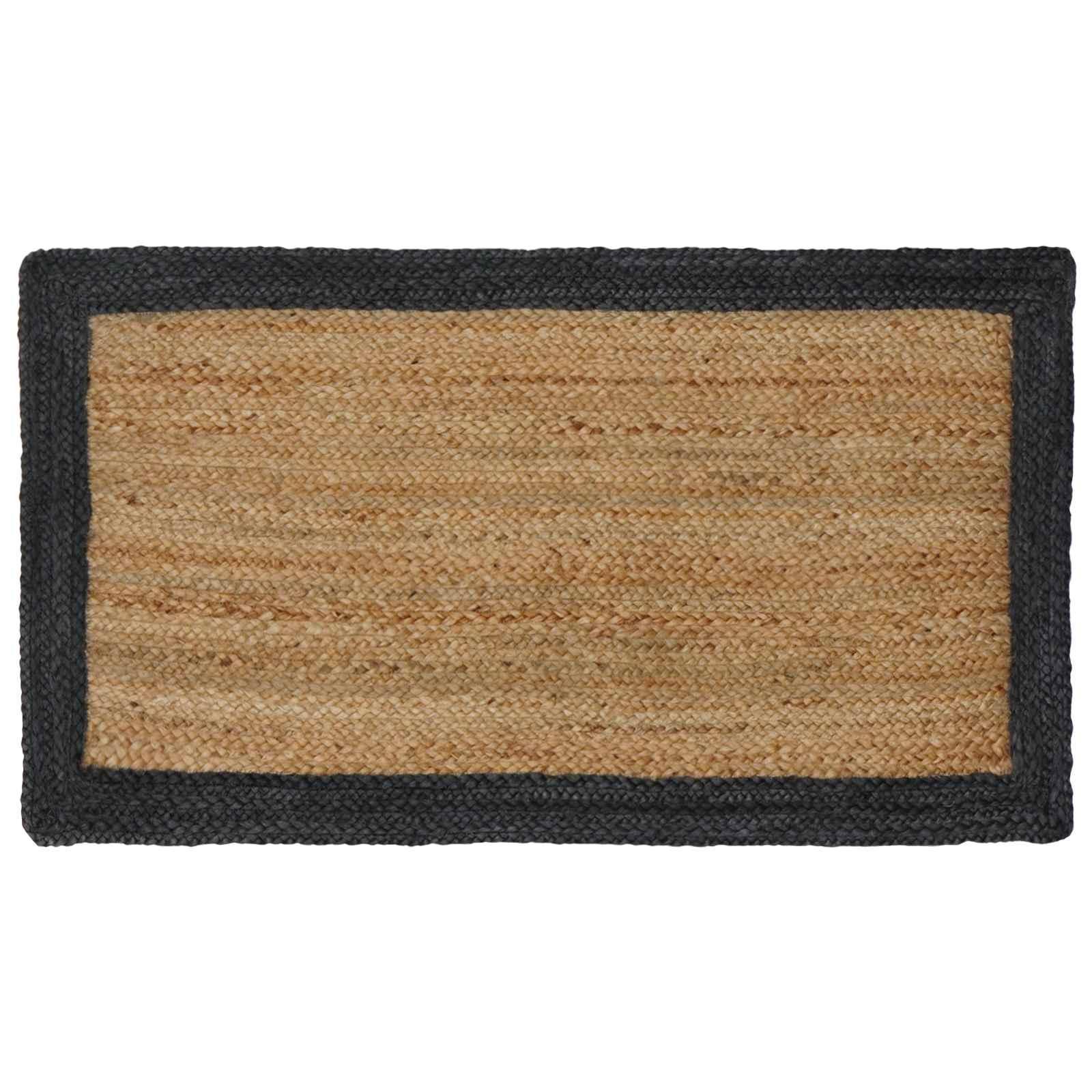 Områdetæpper Rektangulær Naturlig og grå 60 x 110 cm Jute billede