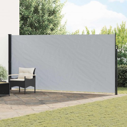 Udtrækkelig side-markise - grå 600 × 200 cm i polyester