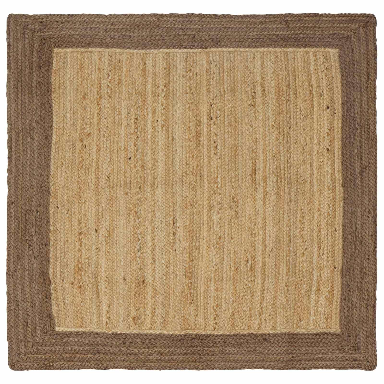 Områdetæpper Rektangulær Naturlig og grå 160 x 160 cm Jute billede