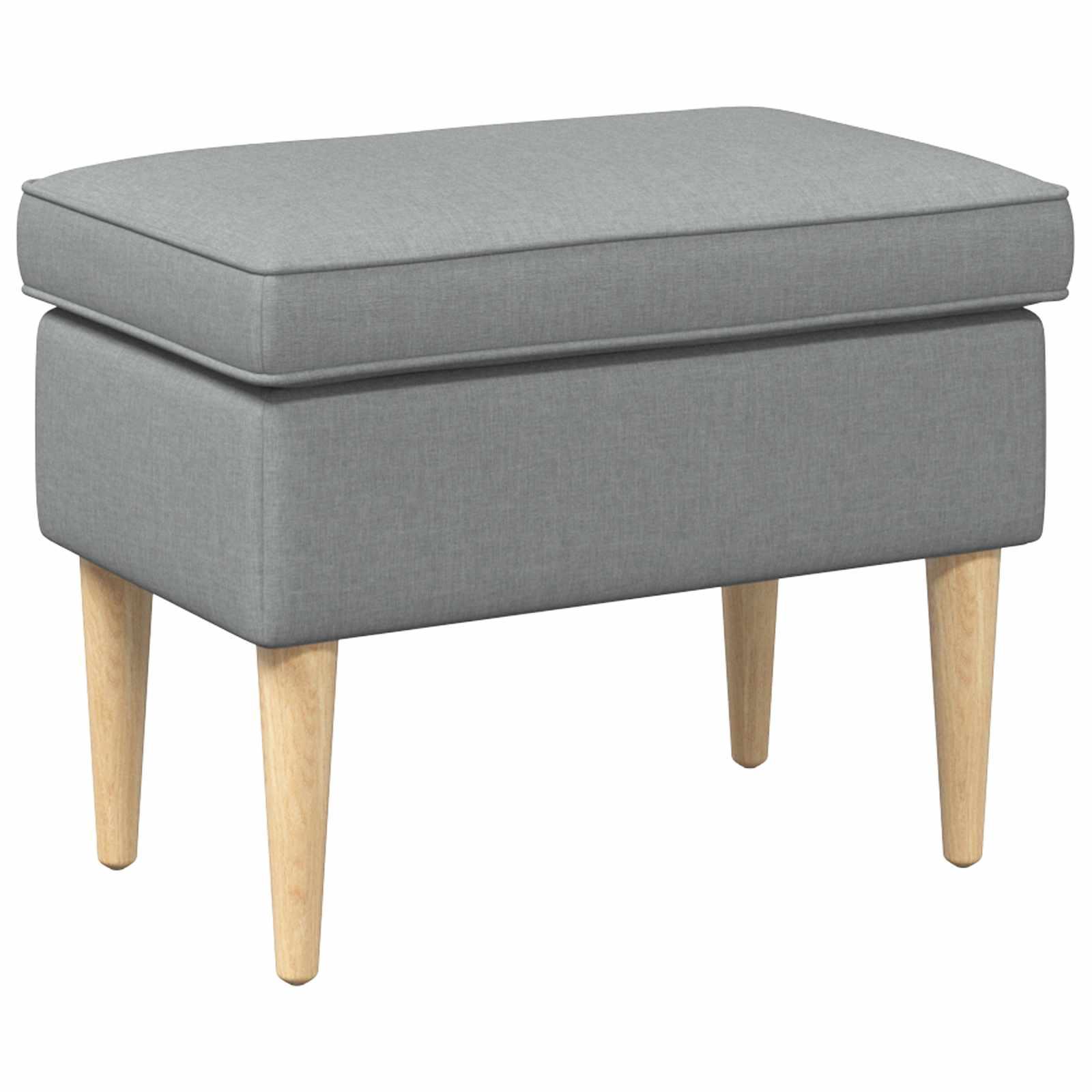 Fodskammel i lysegrå polyester - 55 × 35 × 41 cm