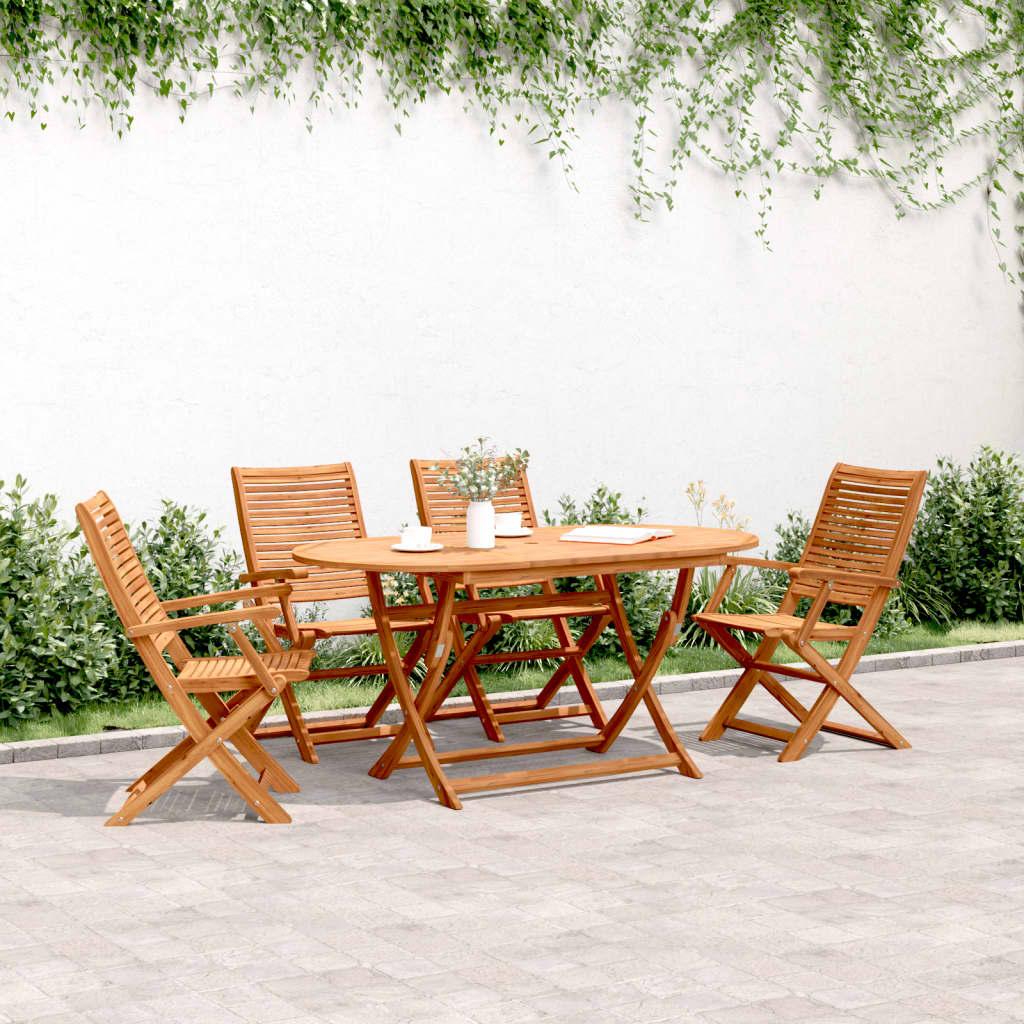 Foldbare havestole 4 stk. 57x66x95 cm massivt akacietræ billede