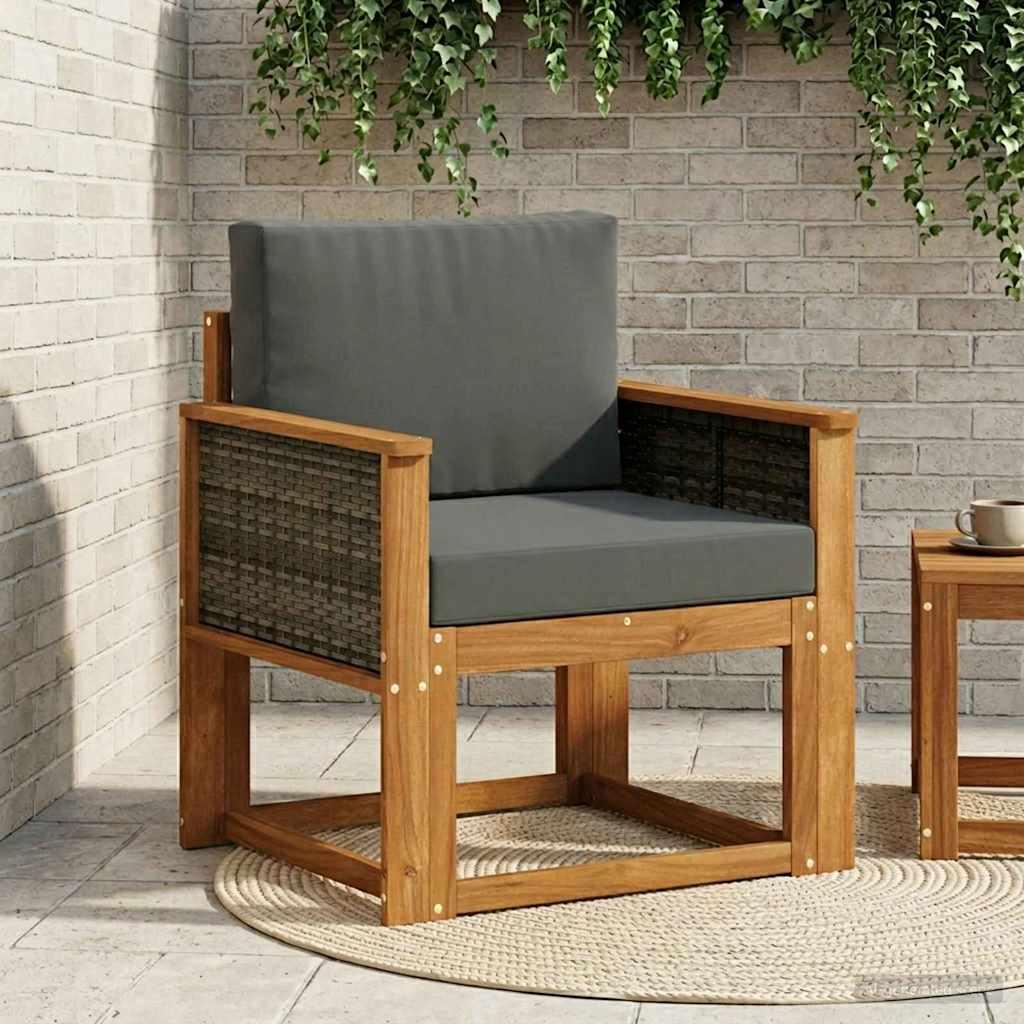 Udendørs Mellem Sofa Massivt Akacietræ Naturfarvet billede