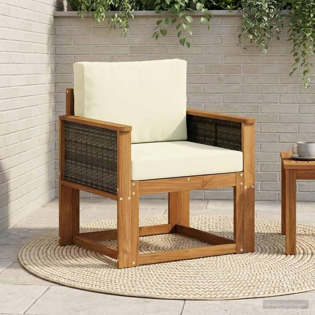 Udendørs Mellem Sofa Massivt Akacietræ Naturfarvet billede