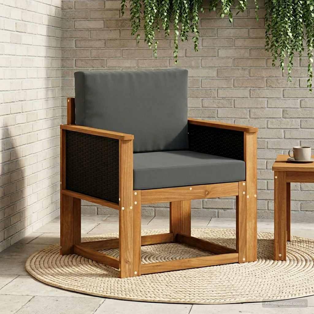 Udendørs Mellem Sofa Massivt Akacietræ Naturfarvet billede