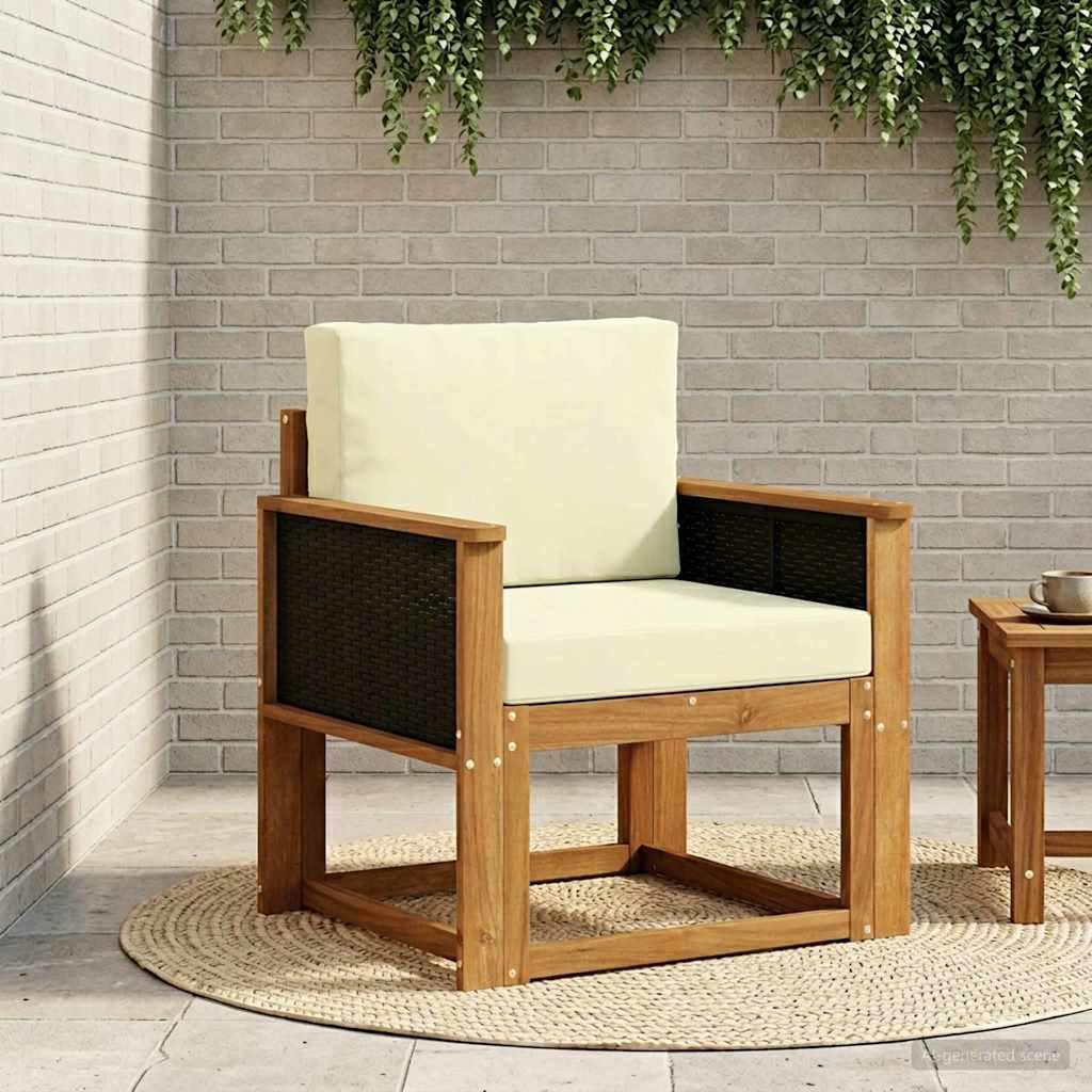 Udendørs Mellem Sofa Massivt Akacietræ Naturfarvet billede