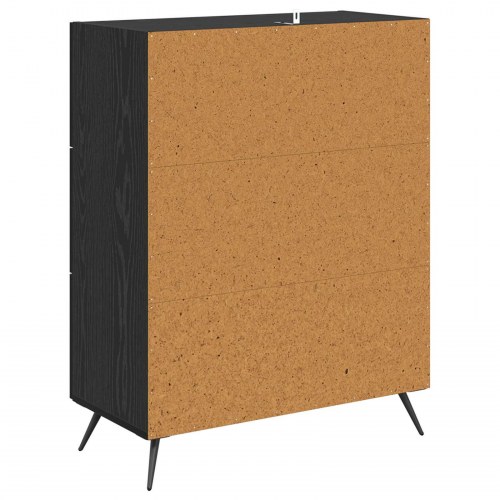 Kommode med 3 skuffer - sort eg, 69,5 x 34 x 90 cm