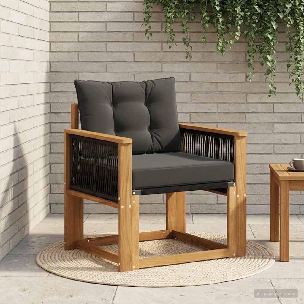 Udendørs Mellem Sofa Massivt Akacietræ Naturfarvet billede