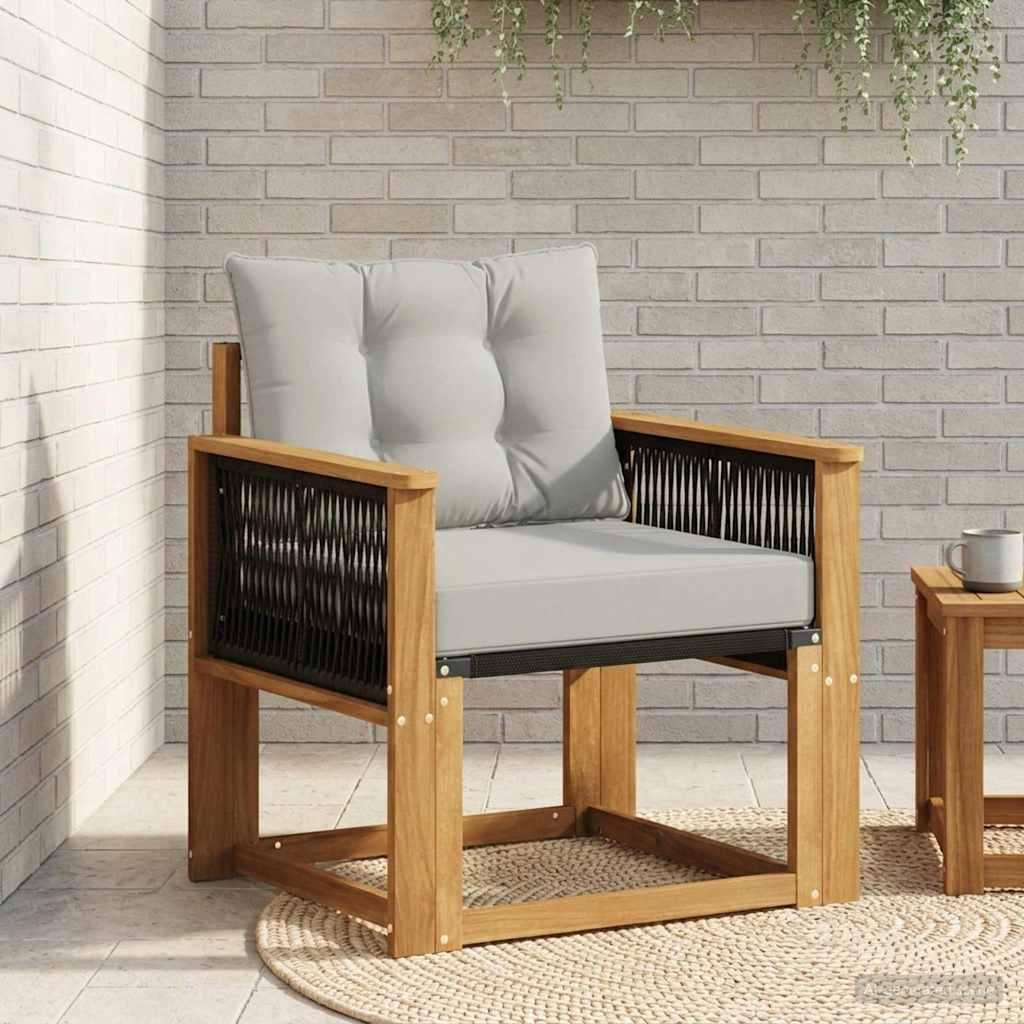 Udendørs Mellem Sofa Massivt Akacietræ Naturfarvet billede