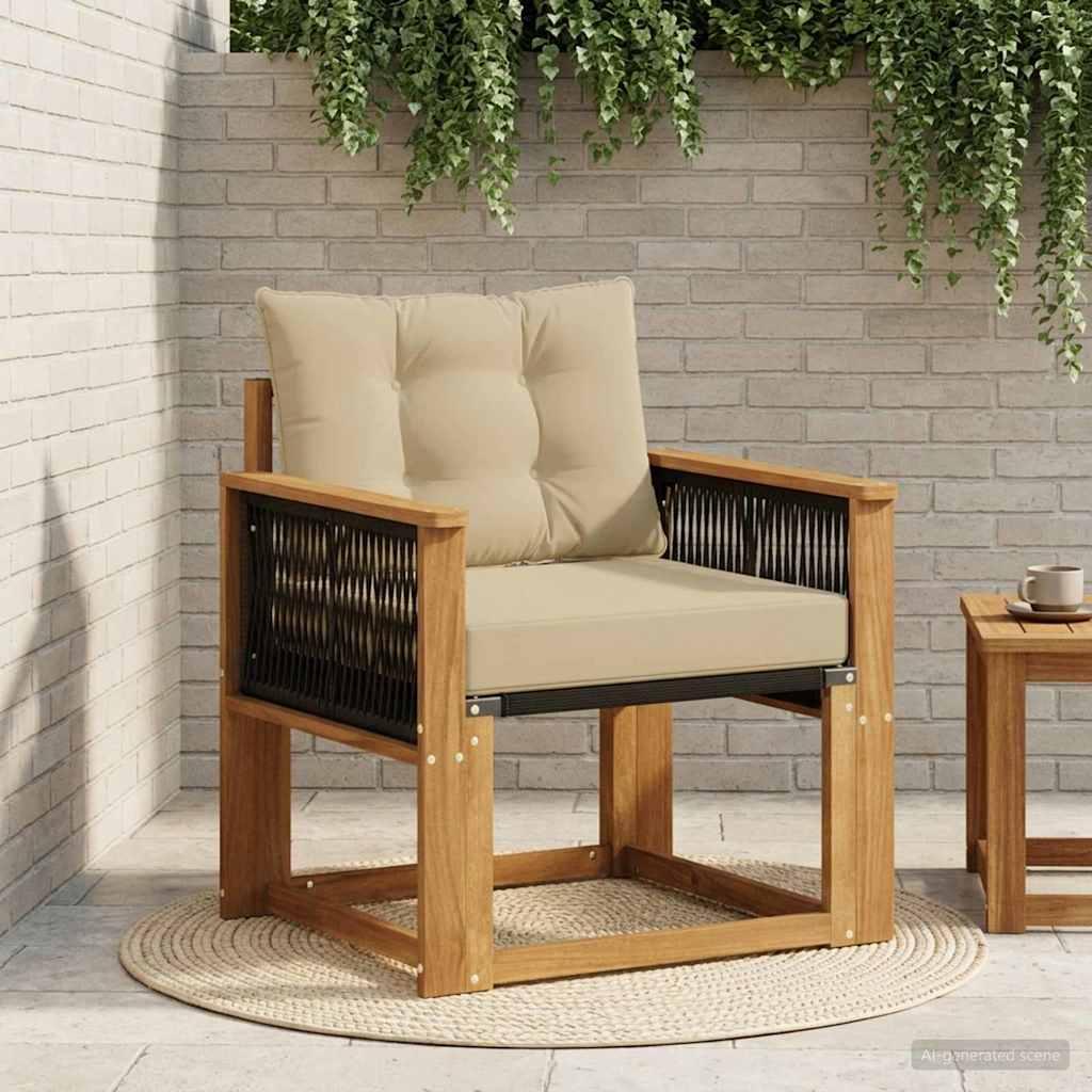 Udendørs Mellem Sofa Massivt Akacietræ Naturfarvet billede