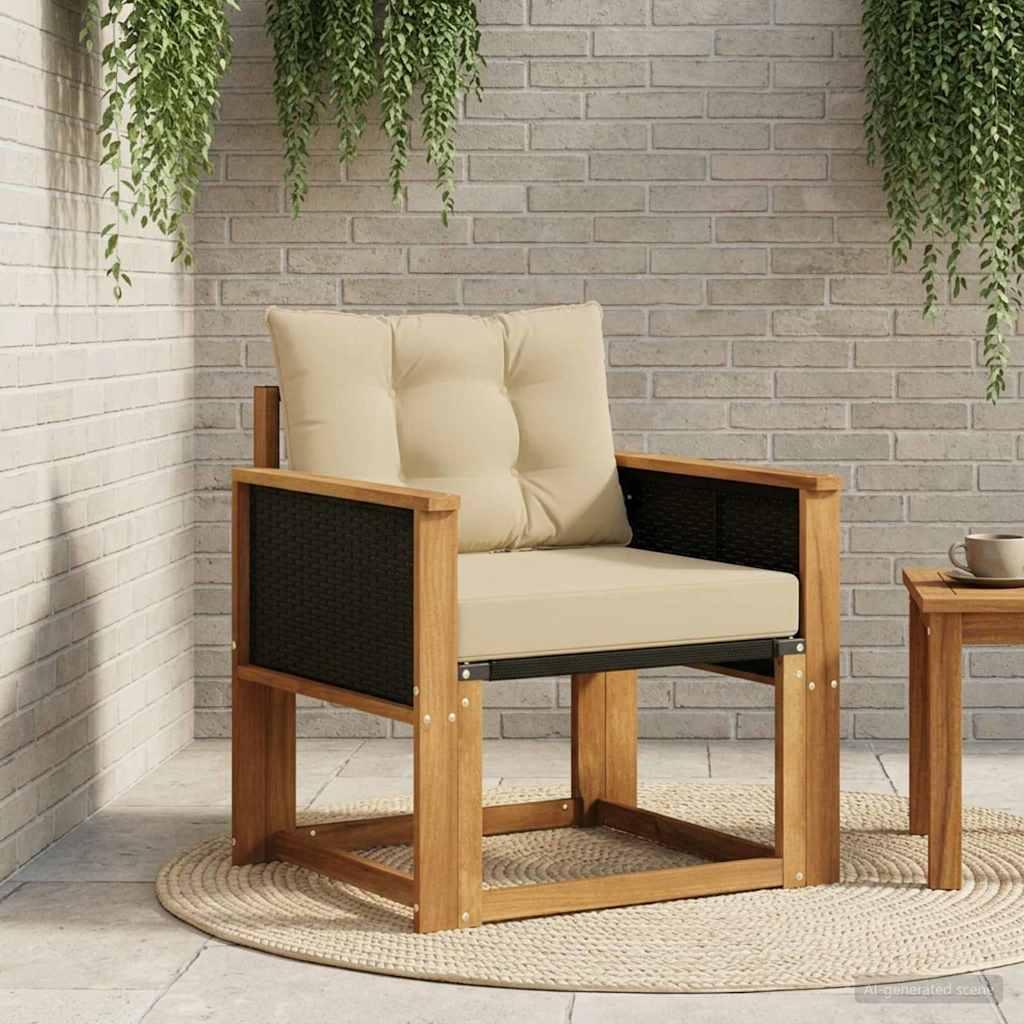 Udendørs Mellem Sofa Massivt Akacietræ Naturfarvet billede