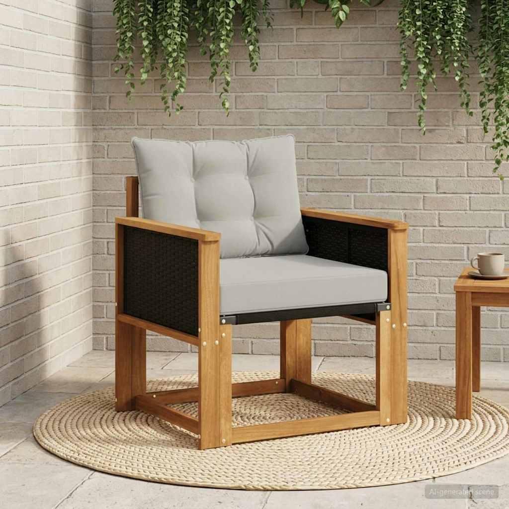 Udendørs Mellem Sofa Massivt Akacietræ Naturfarvet billede