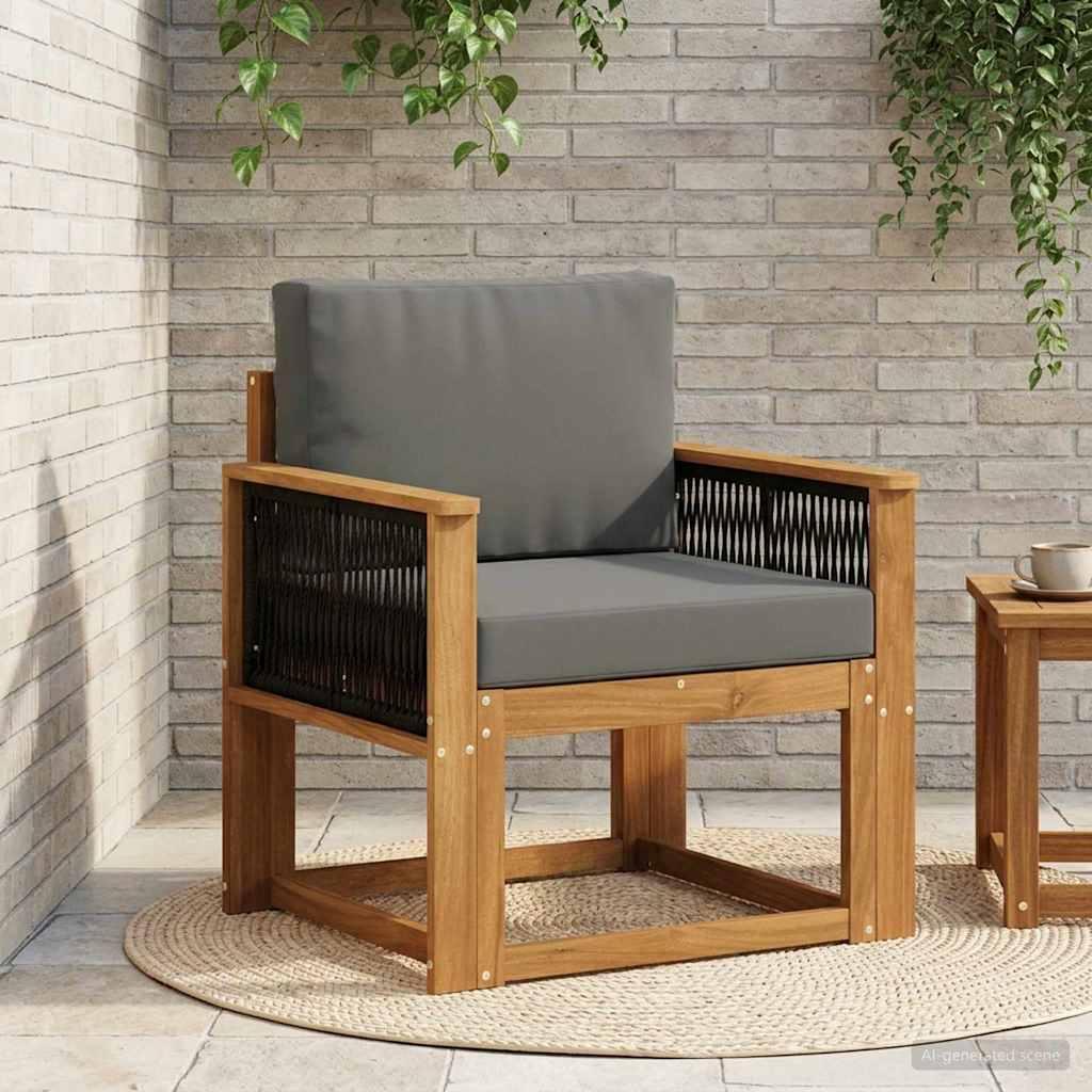 Udendørs Mellem Sofa Massivt Akacietræ Naturfarvet billede