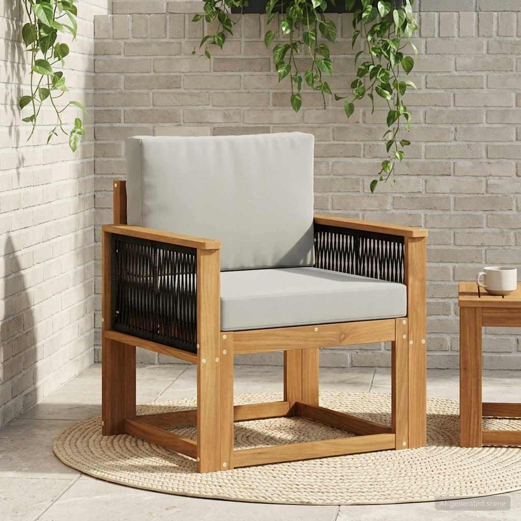 Udendørs Mellem Sofa Massivt Akacietræ Naturfarvet billede