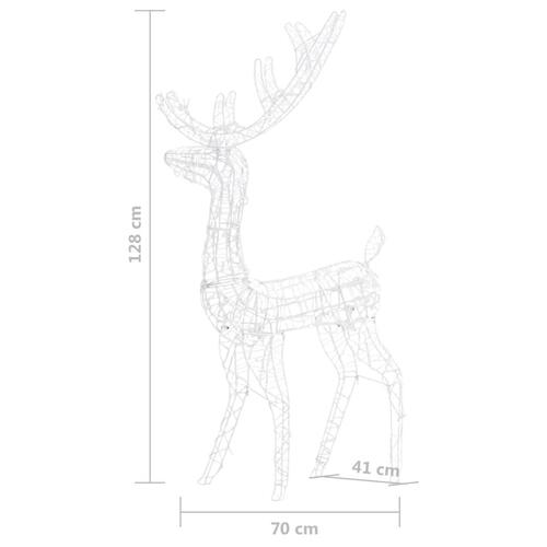 Juledekoration rensdyrfamilie 300 LED'er akryl kold hvid