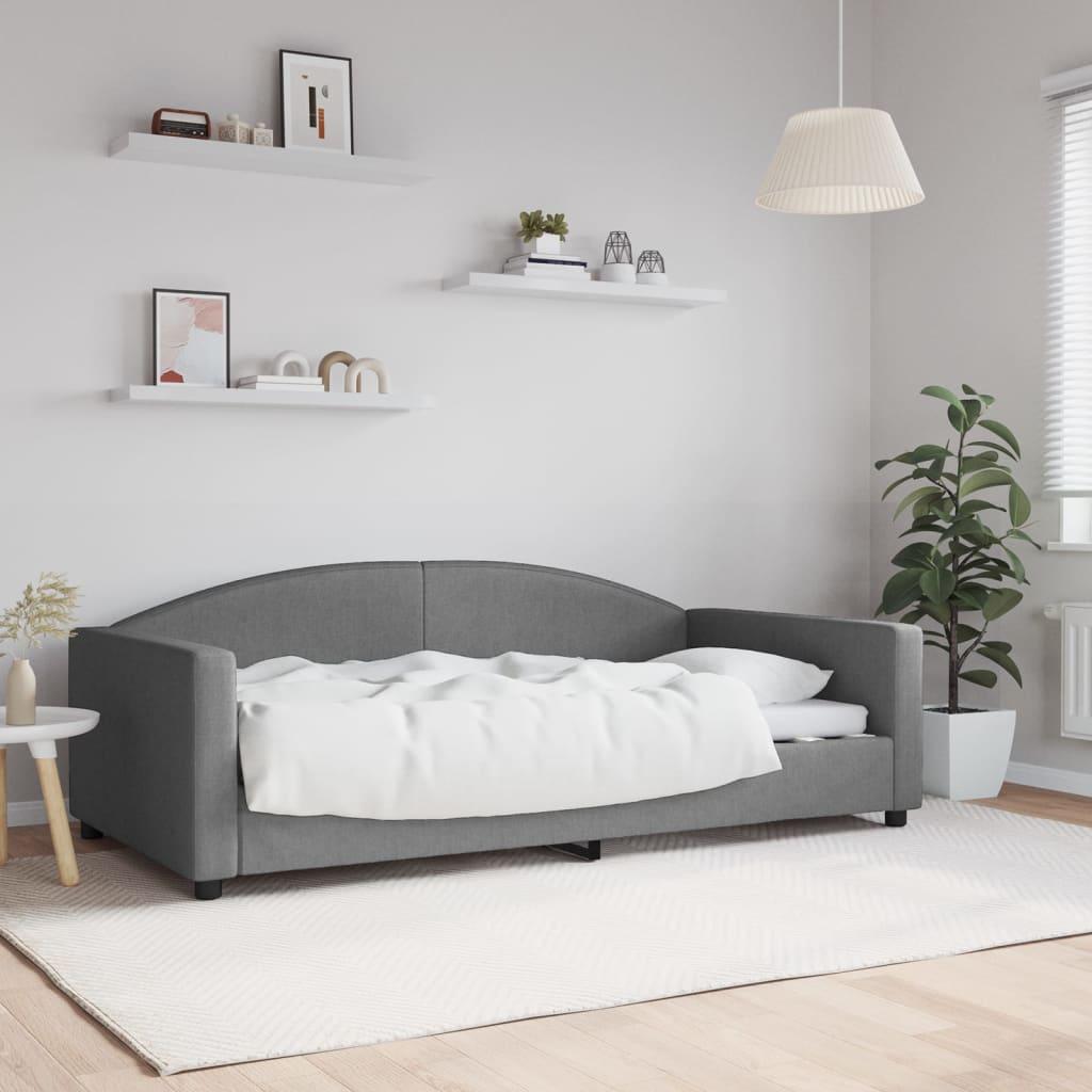 Daybed 100x190 cm stof mørkegrå billede