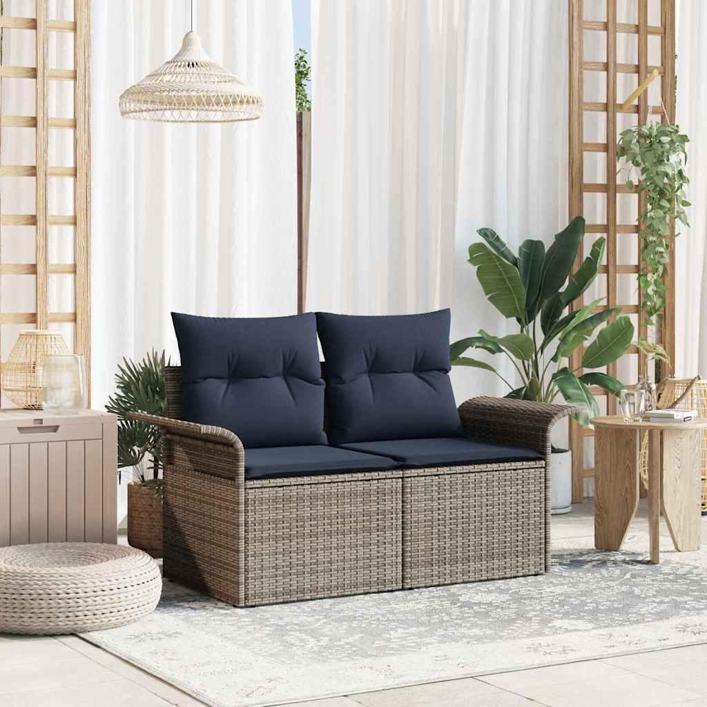 Havemøbelsofa med pude 141 x 62 x 69 cm polyrattan billede