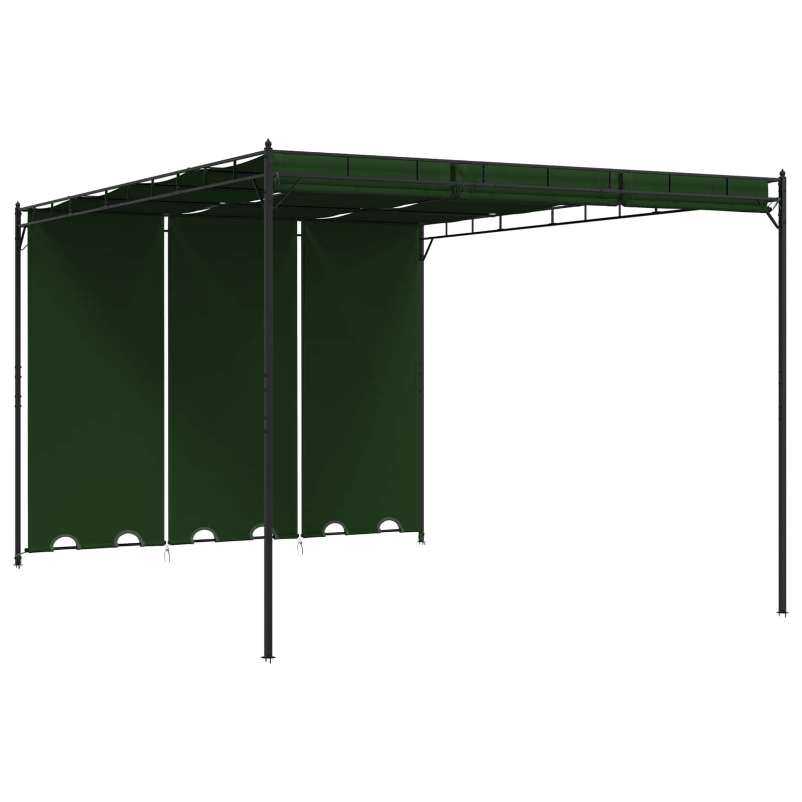 Pavillon 4 x 3 x 2,3 m Grøn Polyester og Stål billede