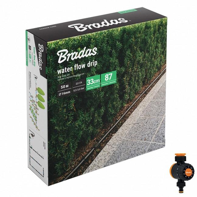Bradas Water Flow Drip sæt 50 m med vandtimer - drypslange til havevanding billede