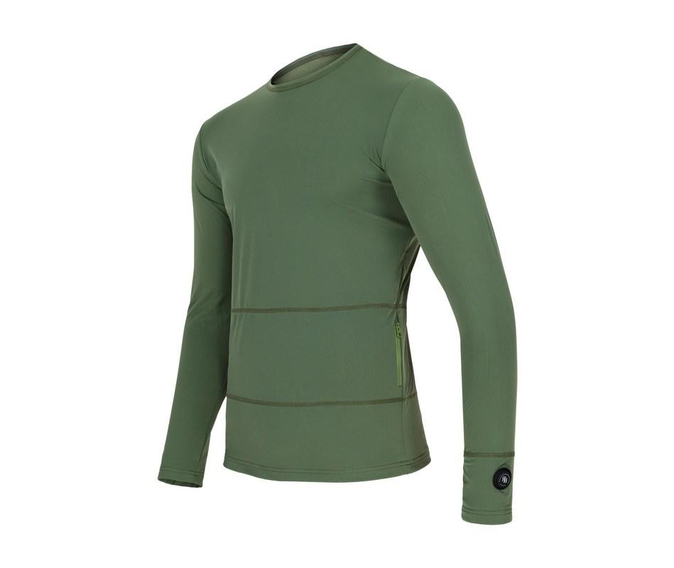 Glovii GJ1CM opvarmet langærmet T-shirt - unisex, grøn, str. M billede